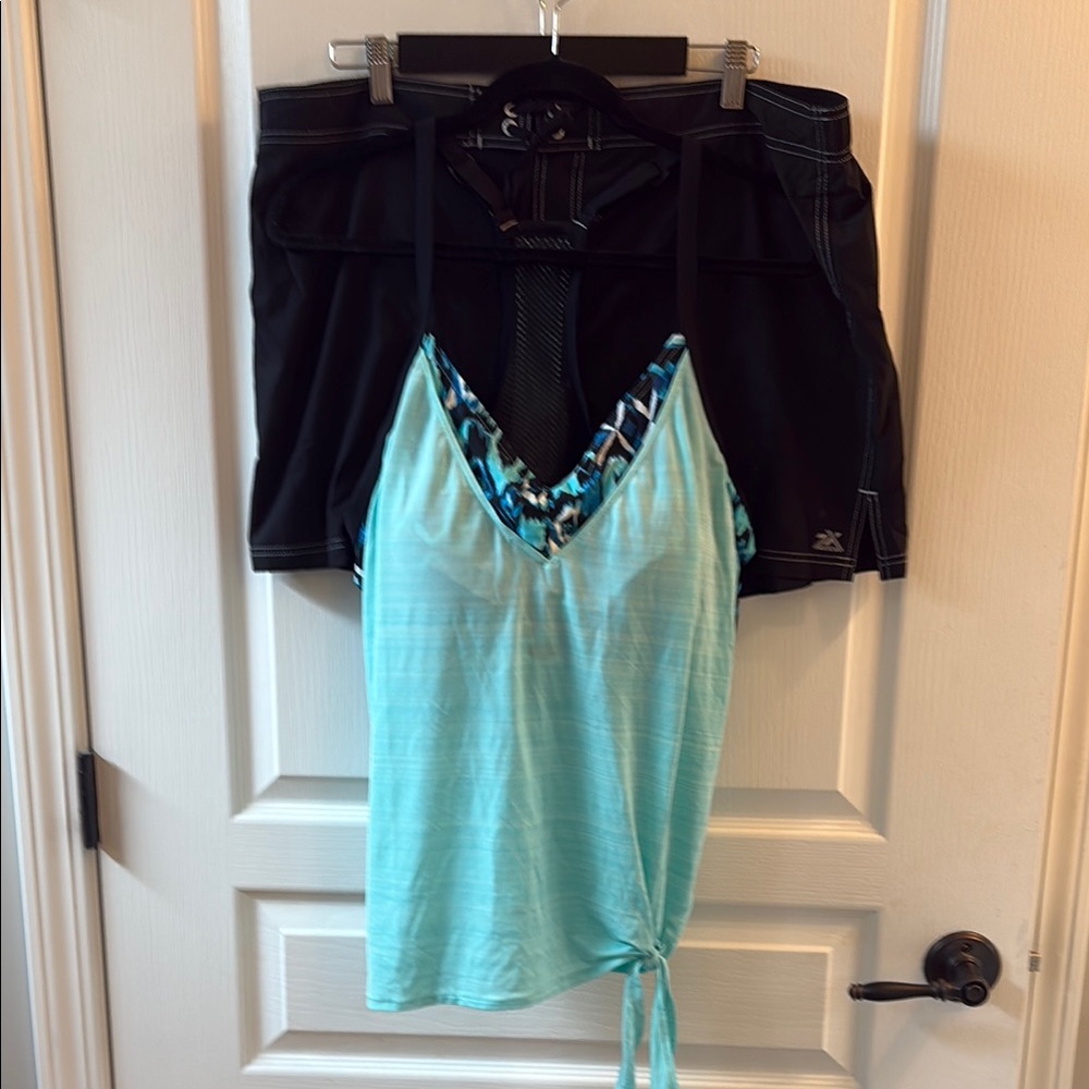 Stylish  Plus size Blue Bathing Suit 2 Piece